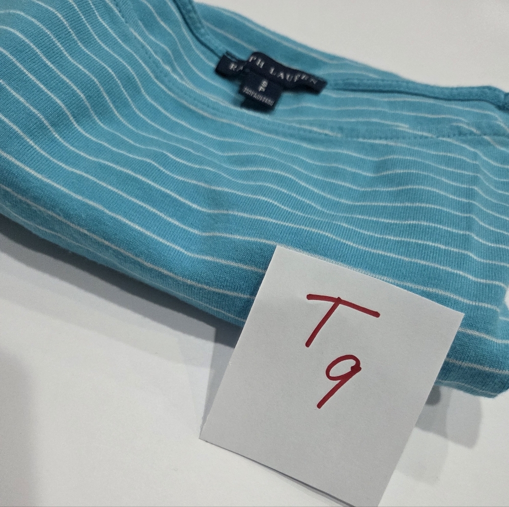 Ralph Lauren Blue Striped Women's Tshirt Sz.S/P - Picture 9 of 9